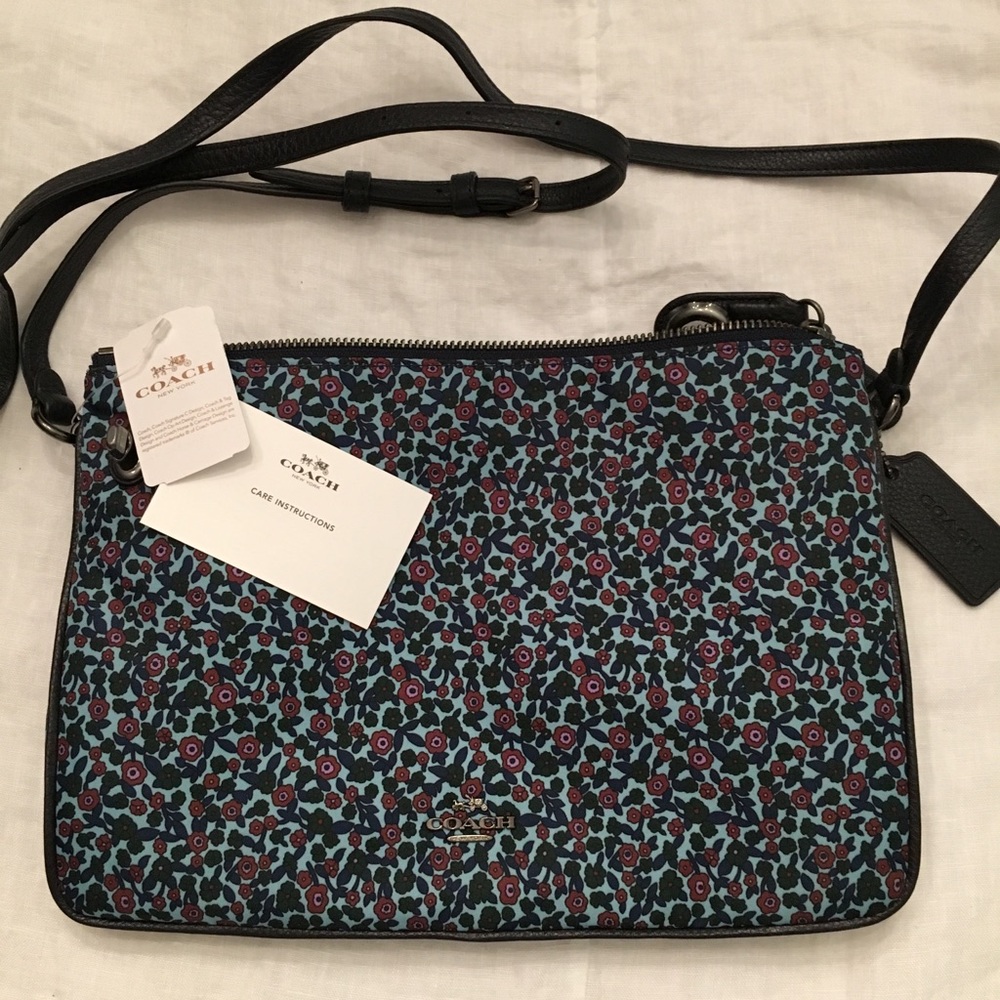 BLOW OUT!!! NWT Coach Floral Cross Body-  Blue
